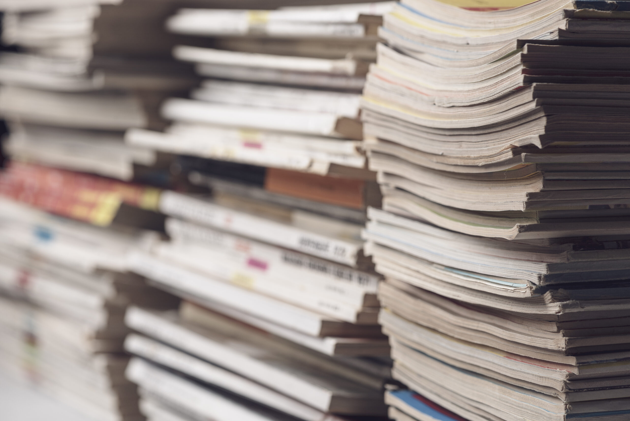 stacks of magazines